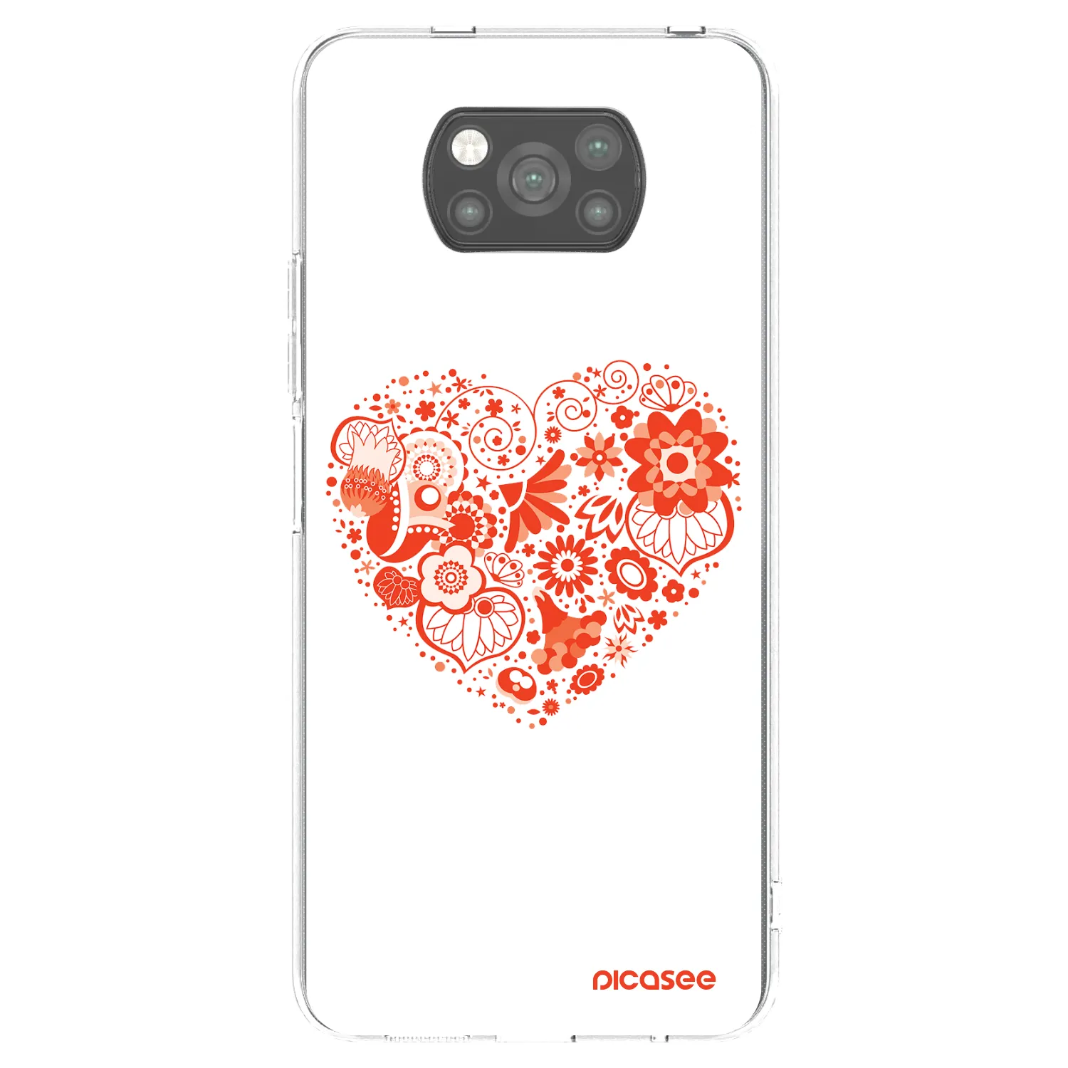 Picasee silikonowe czarne etui na Xiaomi Poco X3 - Big heart