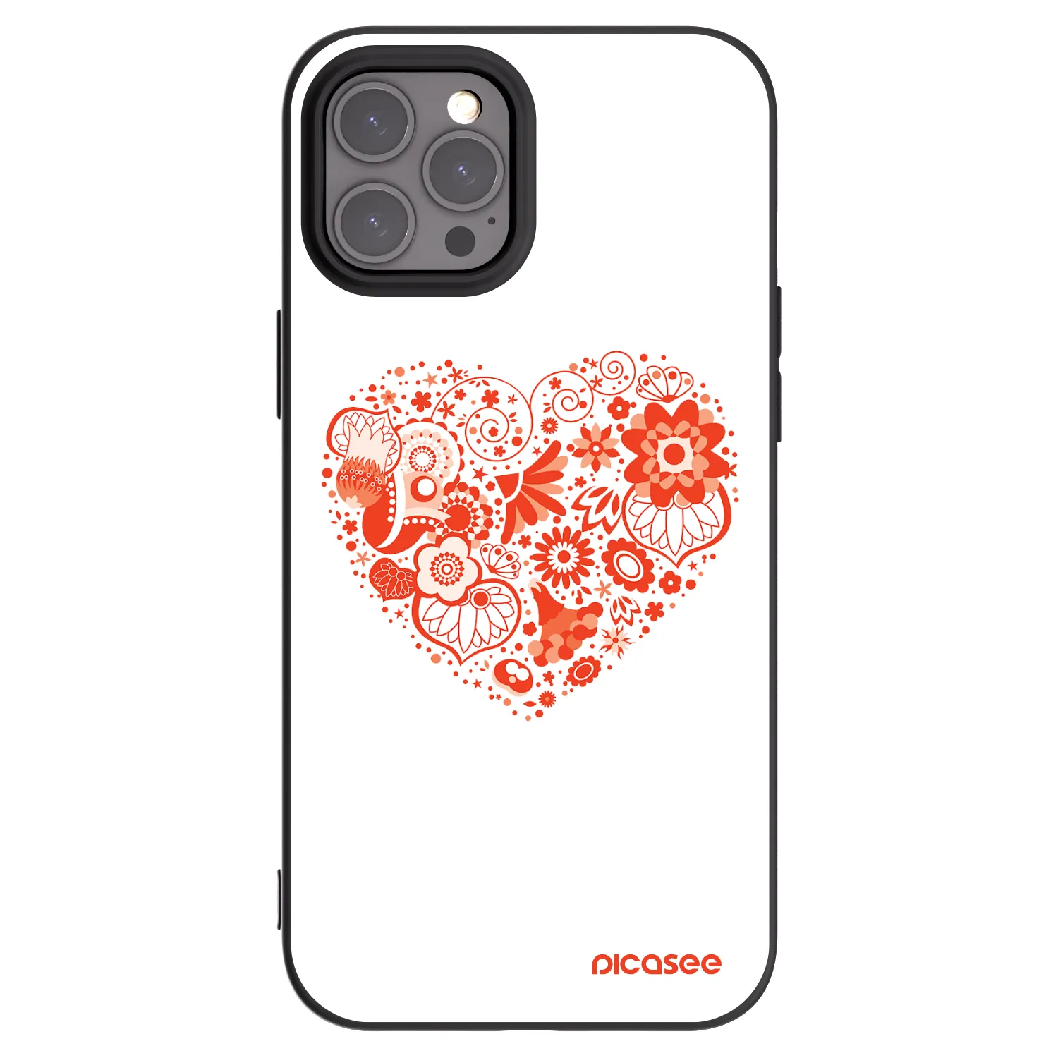 Picasee silikonowe czarne etui na Apple iPhone 12 Pro Max - Big heart