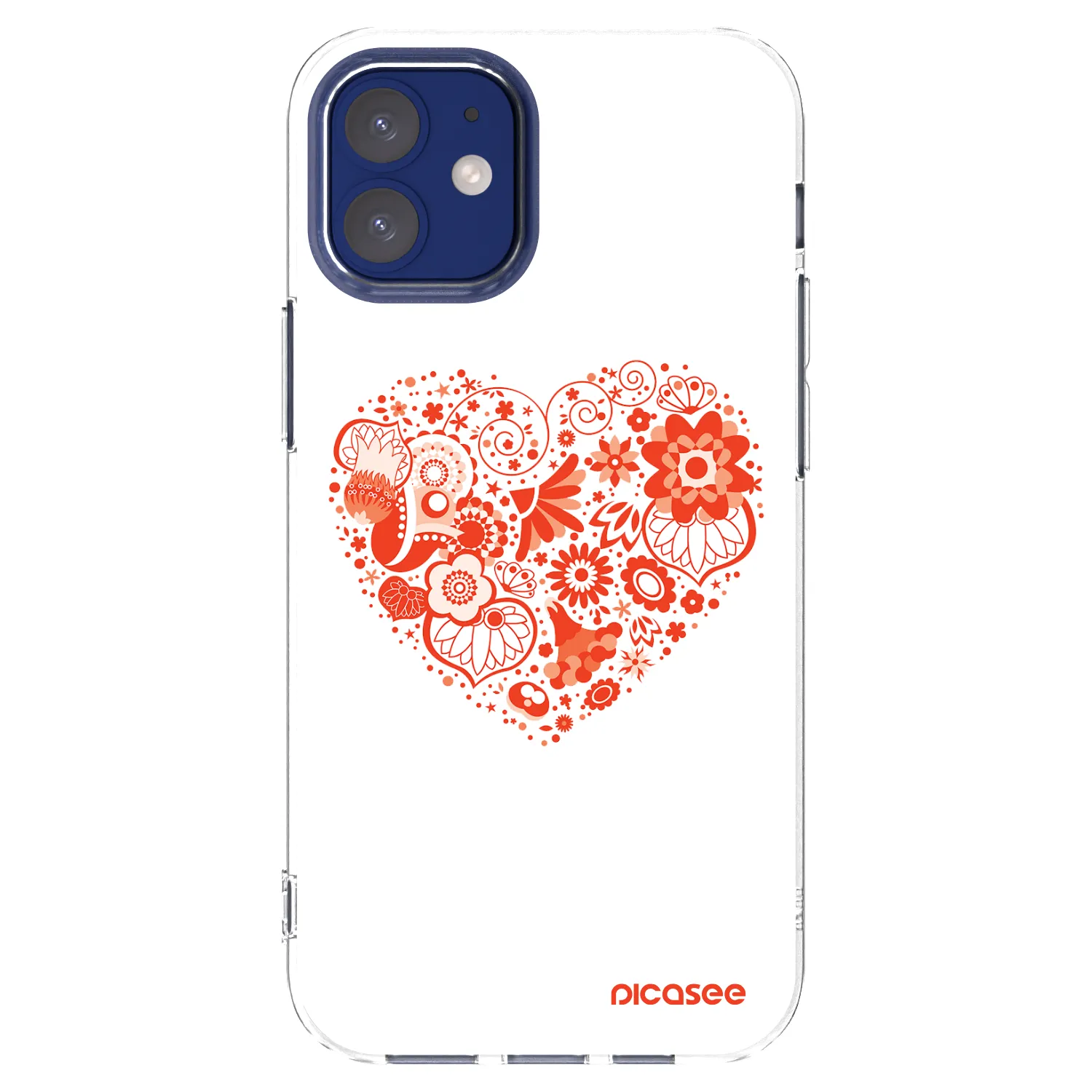 Picasee silikonowe przeźroczyste etui na Apple iPhone 12 mini - Big heart