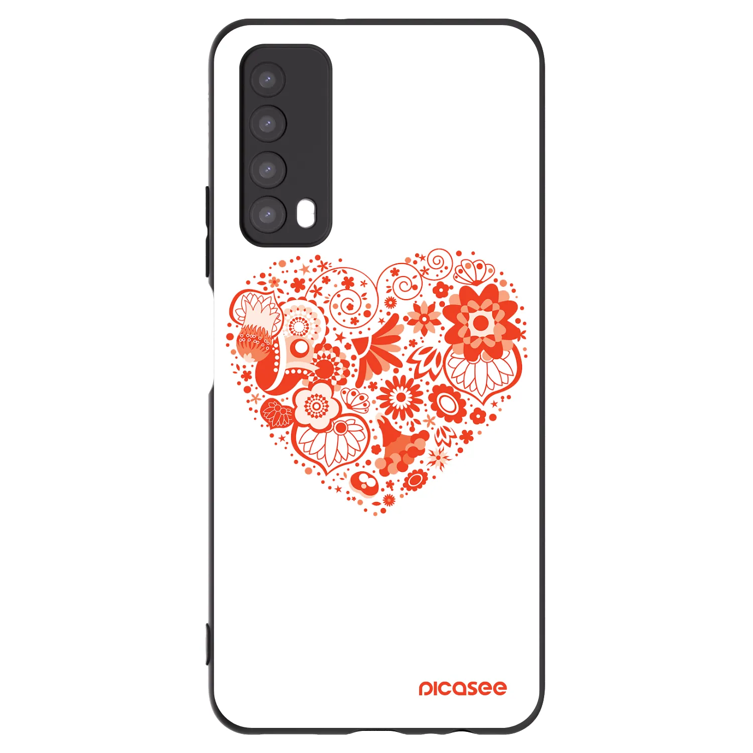 Picasee silikonowe czarne etui na Huawei P Smart 2021 - Big heart