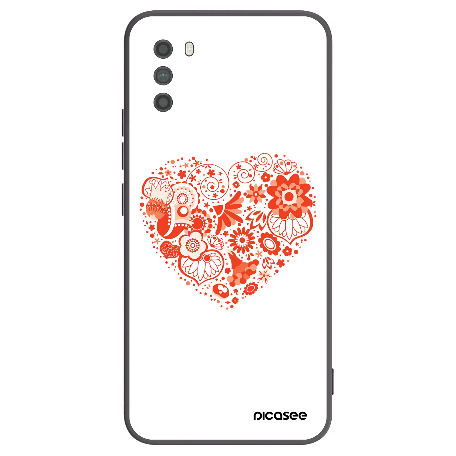 Picasee silikonowe czarne etui na Xiaomi Poco M3 - Big heart
