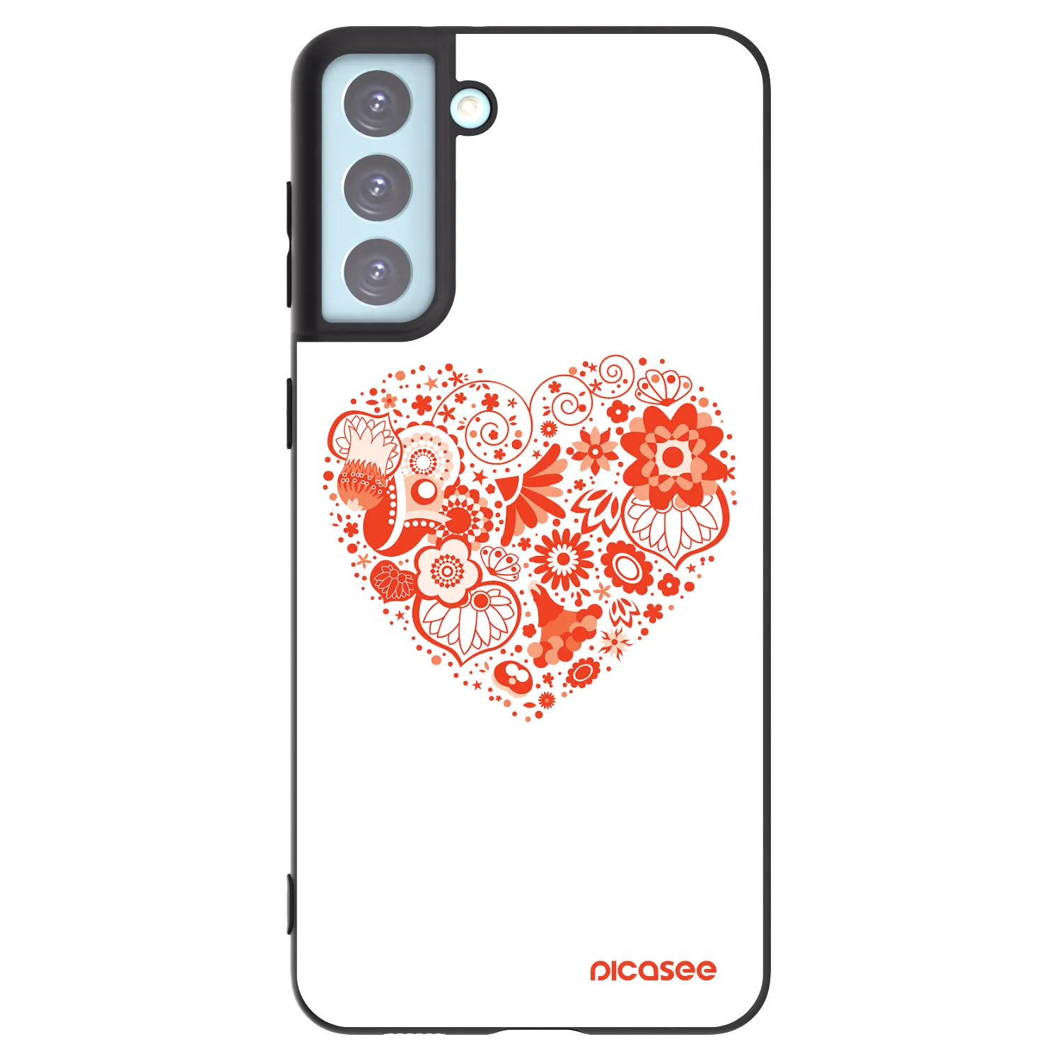Picasee silikonowe czarne etui na Samsung Galaxy S21+ 5G G996F - Big heart