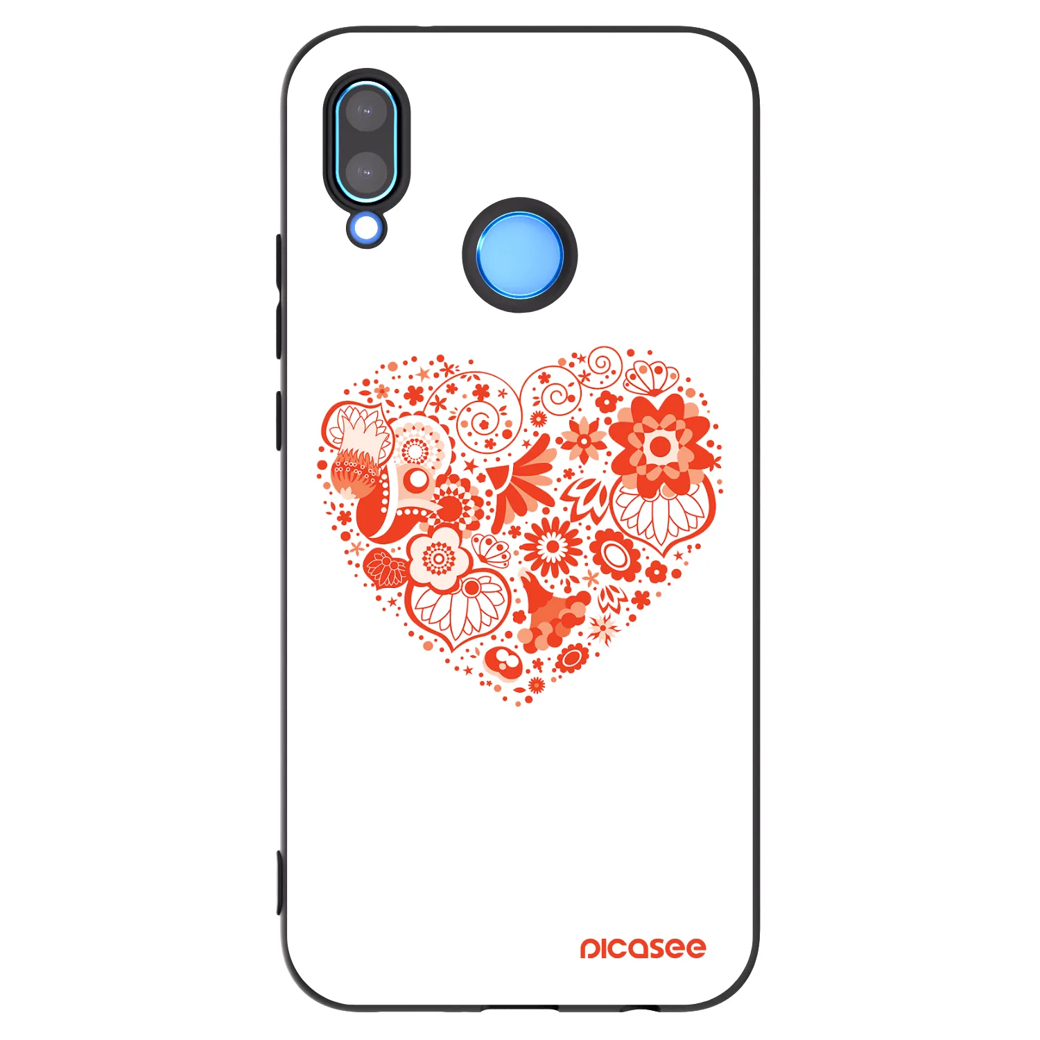 Picasee silikonowe czarne etui na Huawei P20 Lite - Big heart