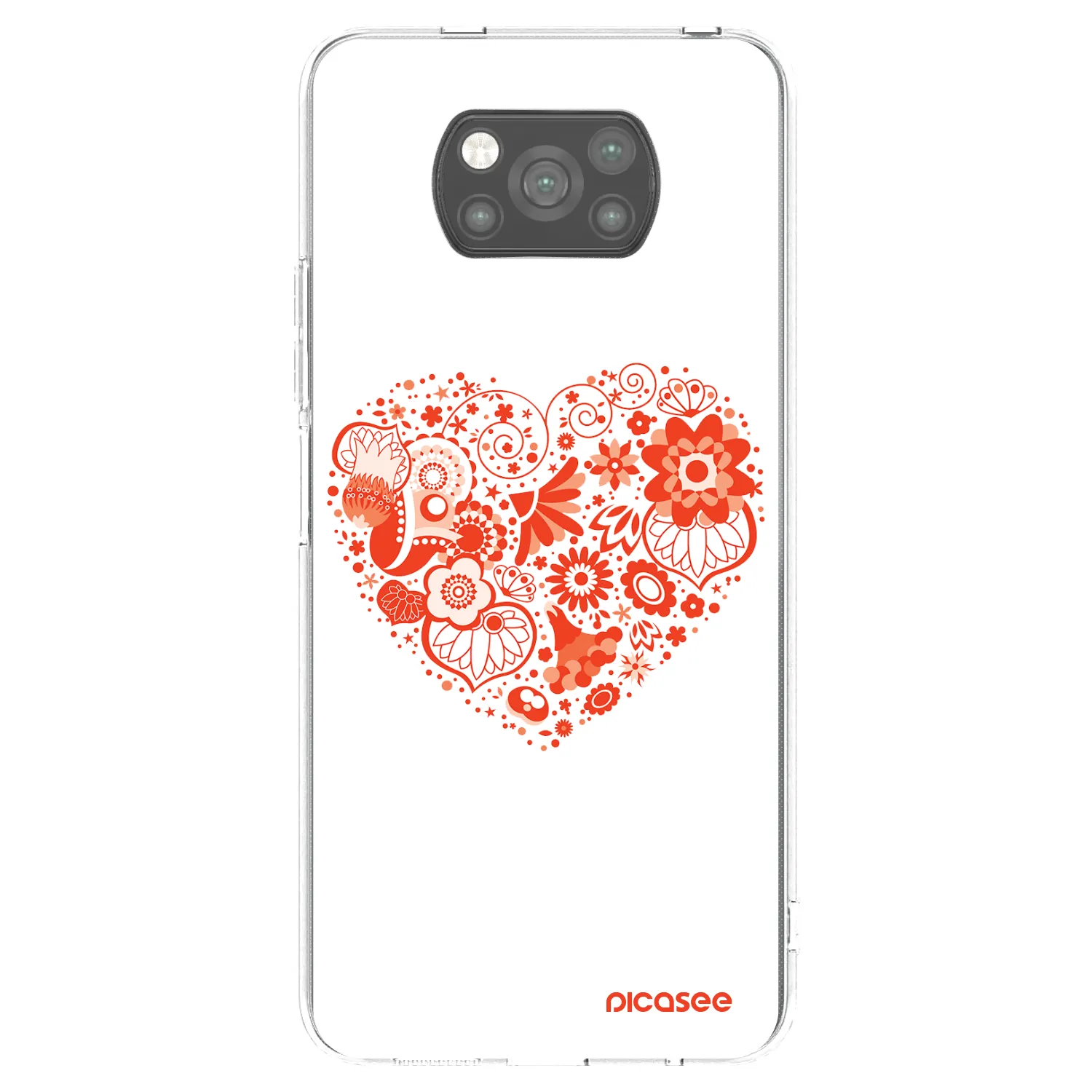 Picasee silikonowe czarne etui na Xiaomi Poco X3 Pro - Big heart