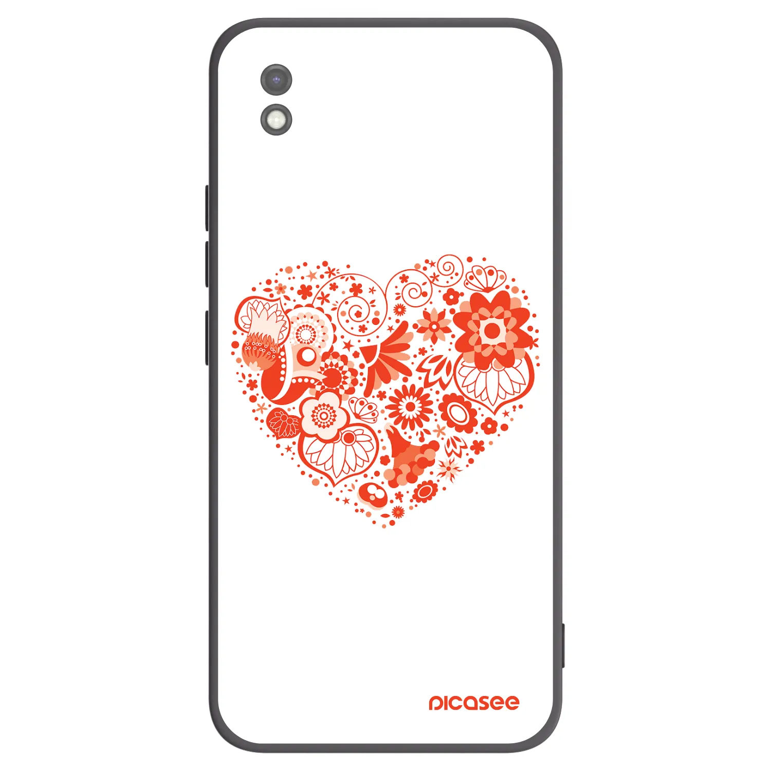 Picasee silikonowe czarne etui na Xiaomi Redmi 9AT - Big heart