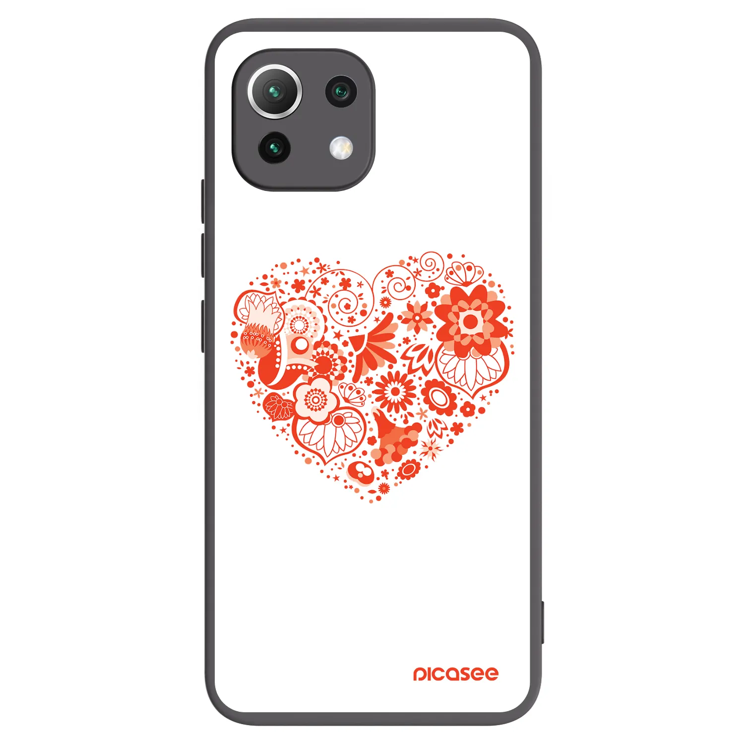 Picasee silikonowe czarne etui na Xiaomi Mi 11 Lite - Big heart