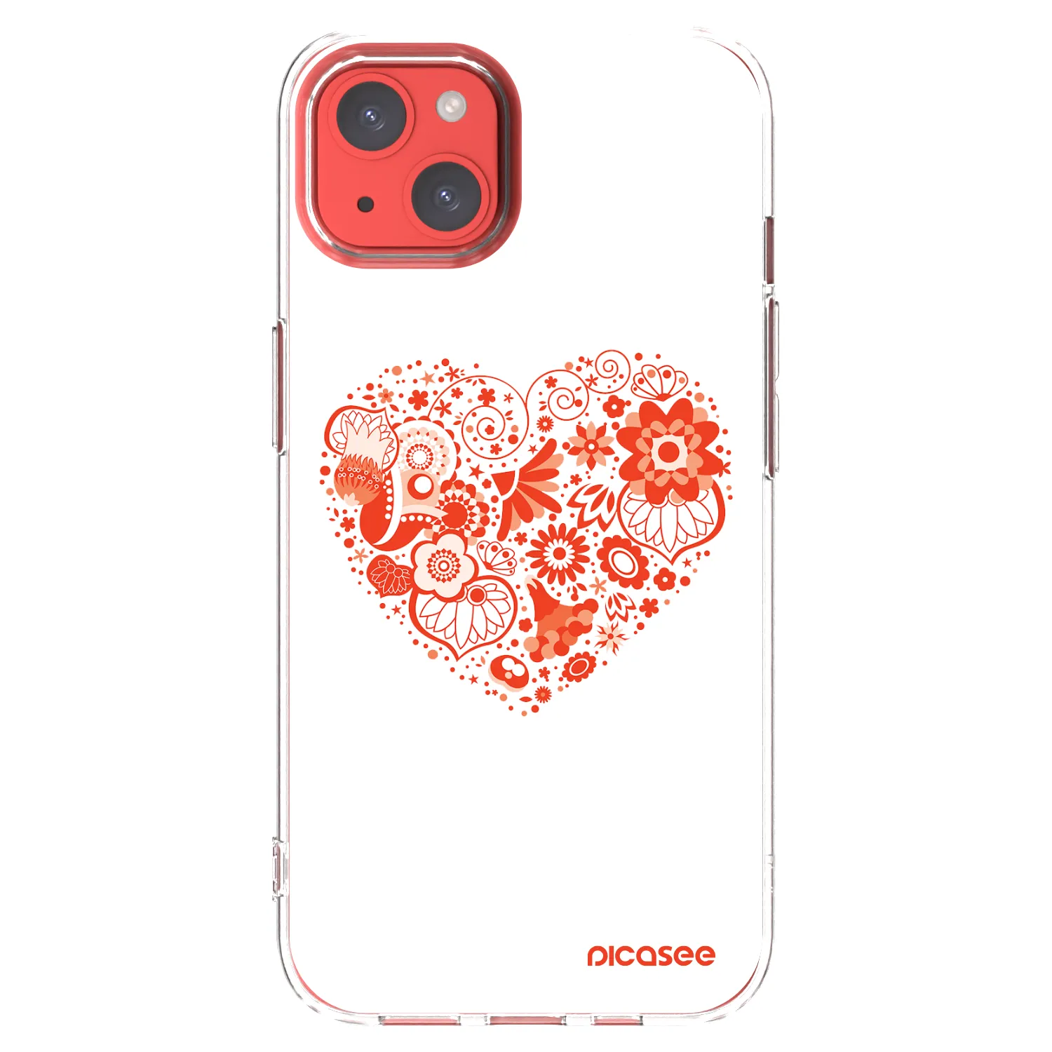 Picasee silikonowe przeźroczyste etui na Apple iPhone 13 - Big heart