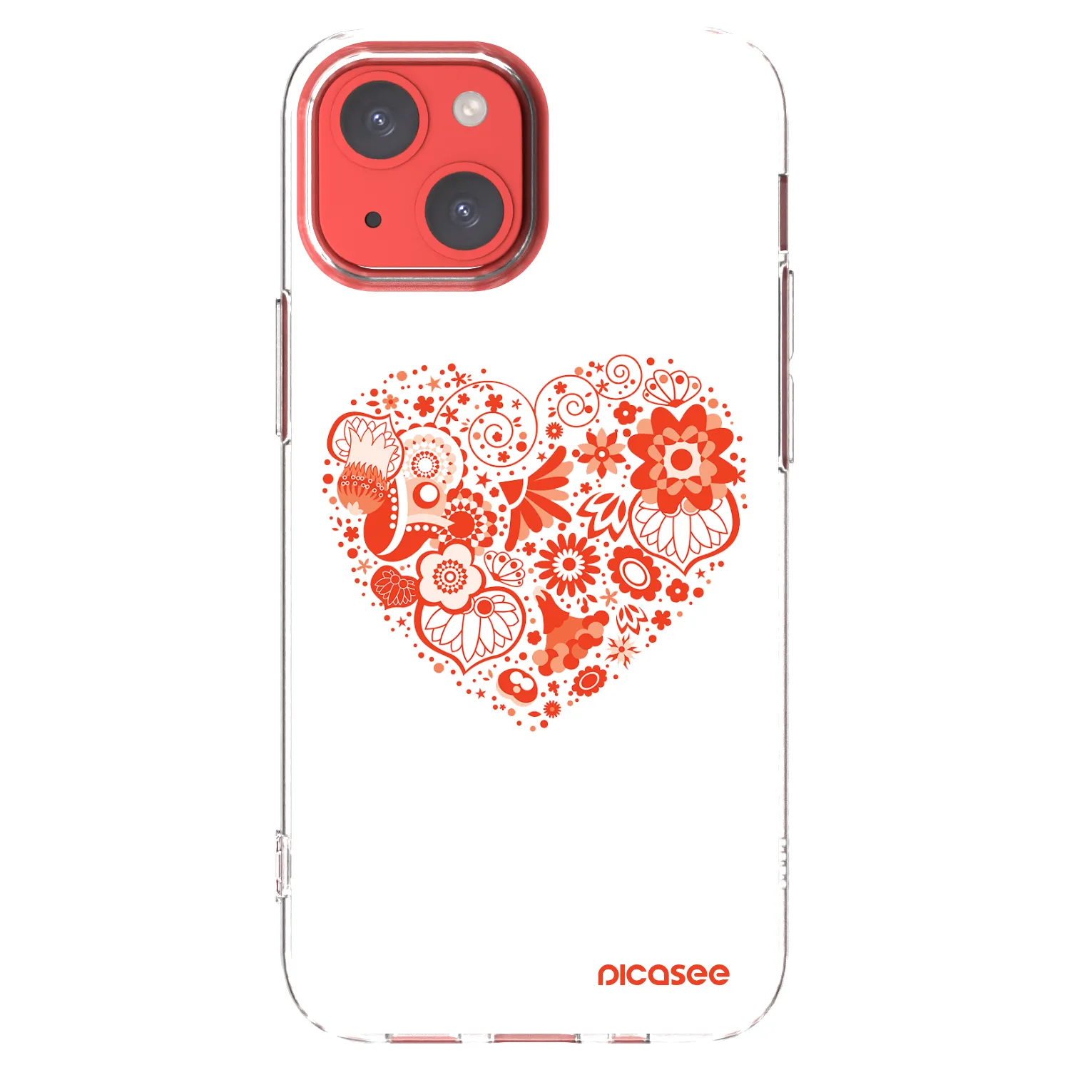 Picasee silikonowe przeźroczyste etui na Apple iPhone 13 mini - Big heart