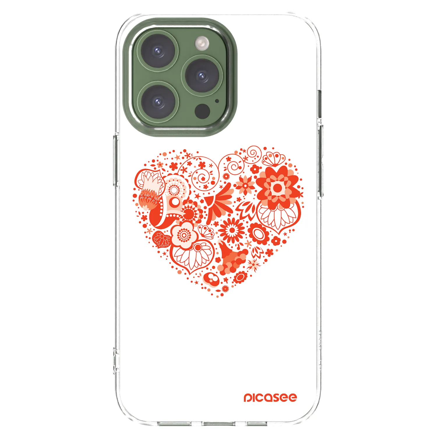 Picasee silikonowe przeźroczyste etui na Apple iPhone 13 Pro - Big heart