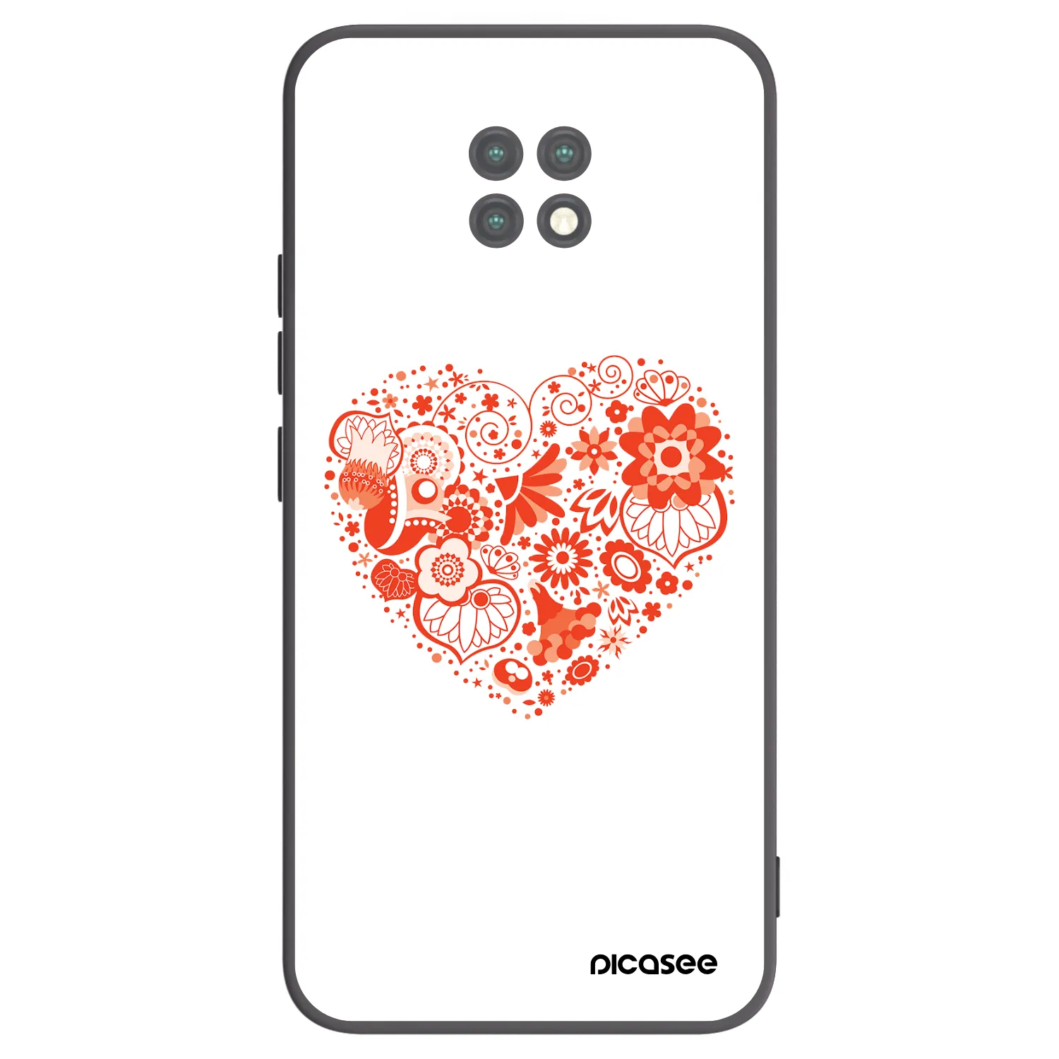 Picasee silikonowe czarne etui na Xiaomi Redmi Note 9T - Big heart