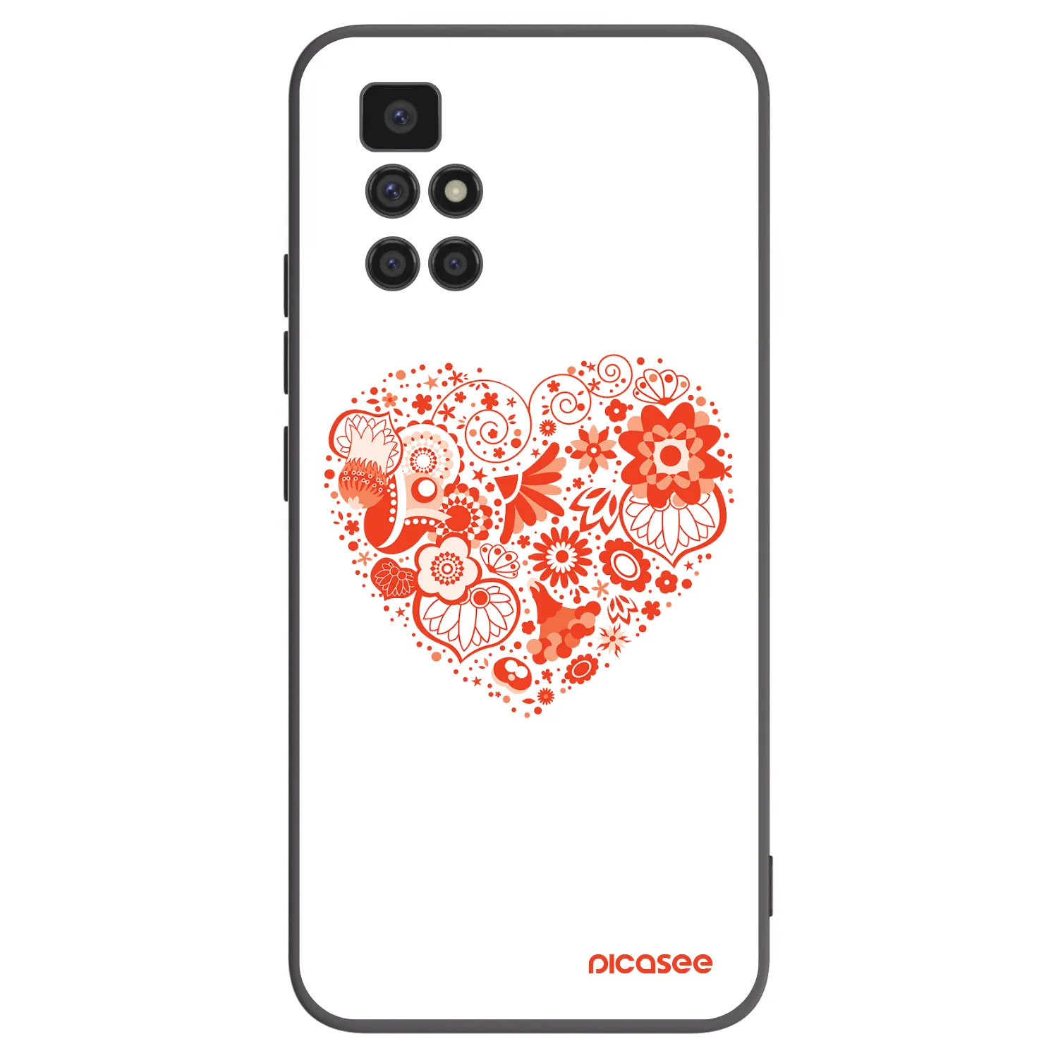 Picasee silikonowe czarne etui na Xiaomi Redmi 10 - Big heart