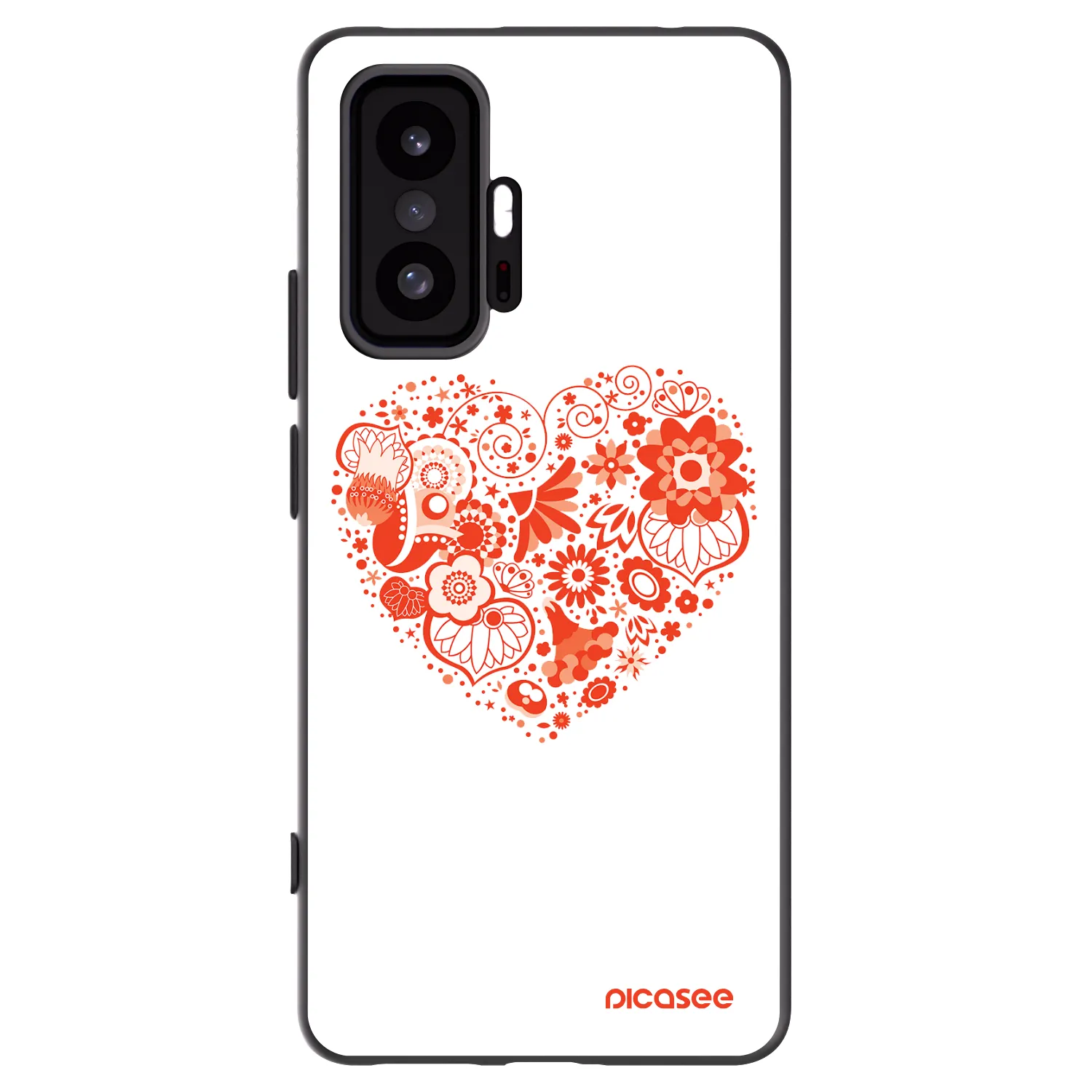 Picasee silikonowe czarne etui na Xiaomi 11T - Big heart