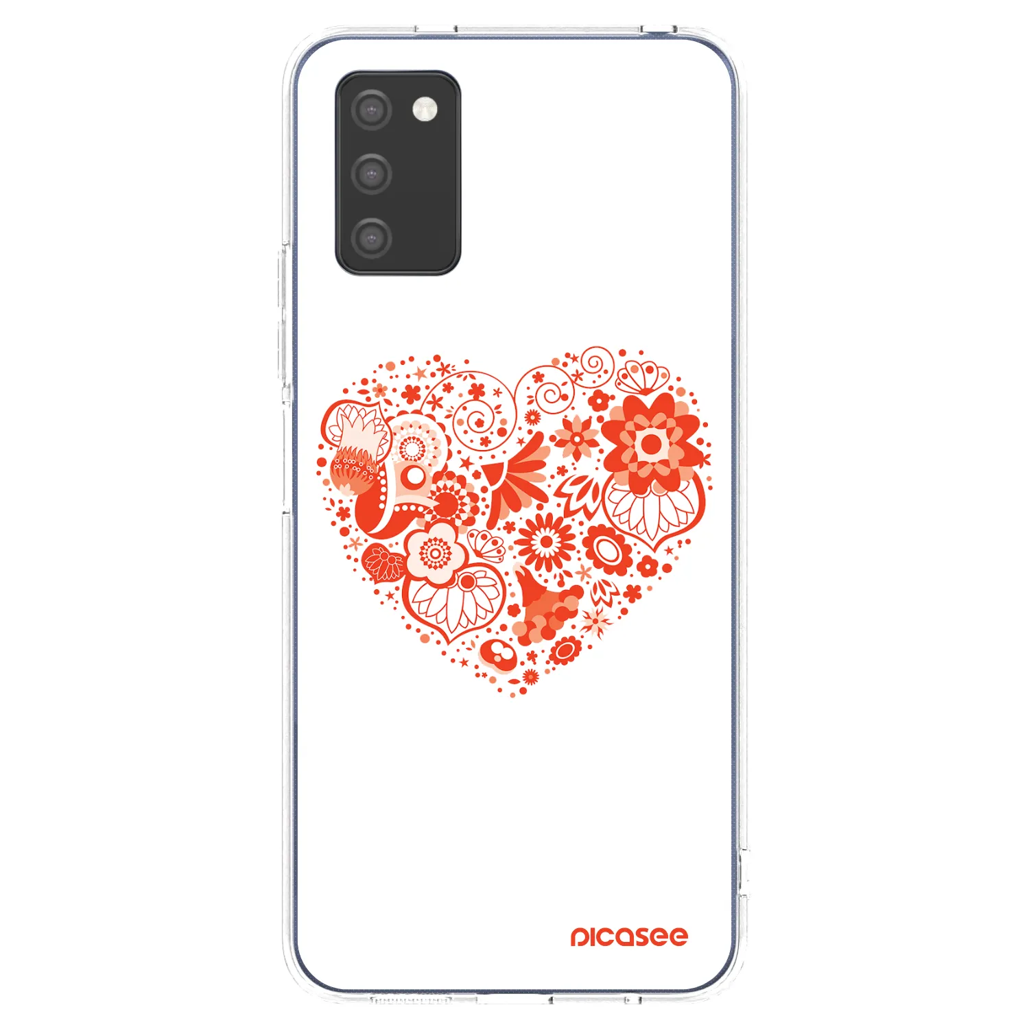 Picasee silikonowe przeźroczyste etui na Samsung Galaxy A03s A037G - Big heart