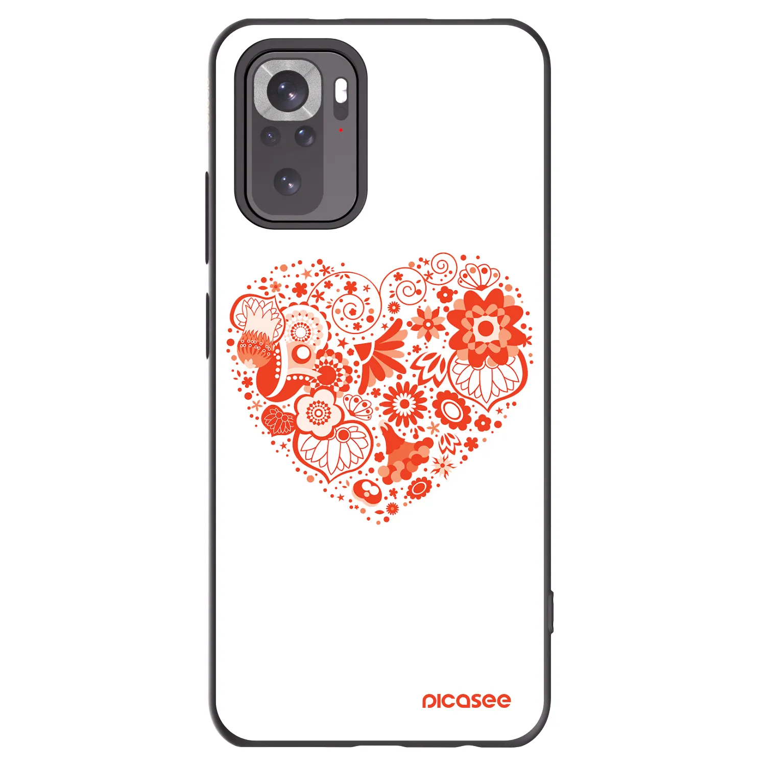 Picasee silikonowe czarne etui na Xiaomi Redmi Note 11S 4G - Big heart