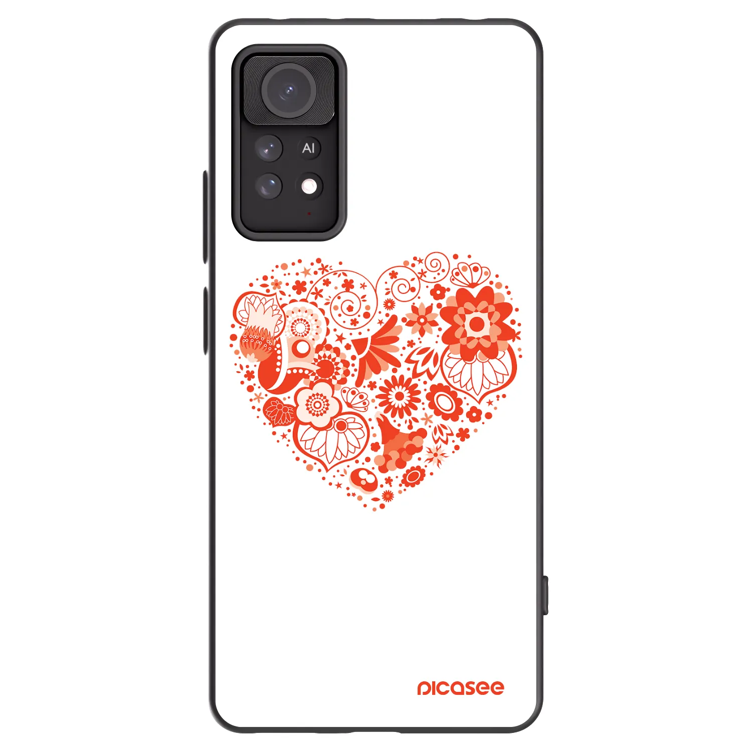 Picasee silikonowe czarne etui na Xiaomi Redmi Note 11 Pro 5G - Big heart