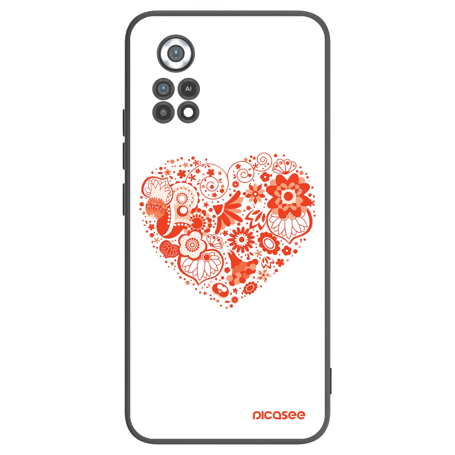 Picasee silikonowe czarne etui na Xiaomi Poco X4 Pro 5G - Big heart