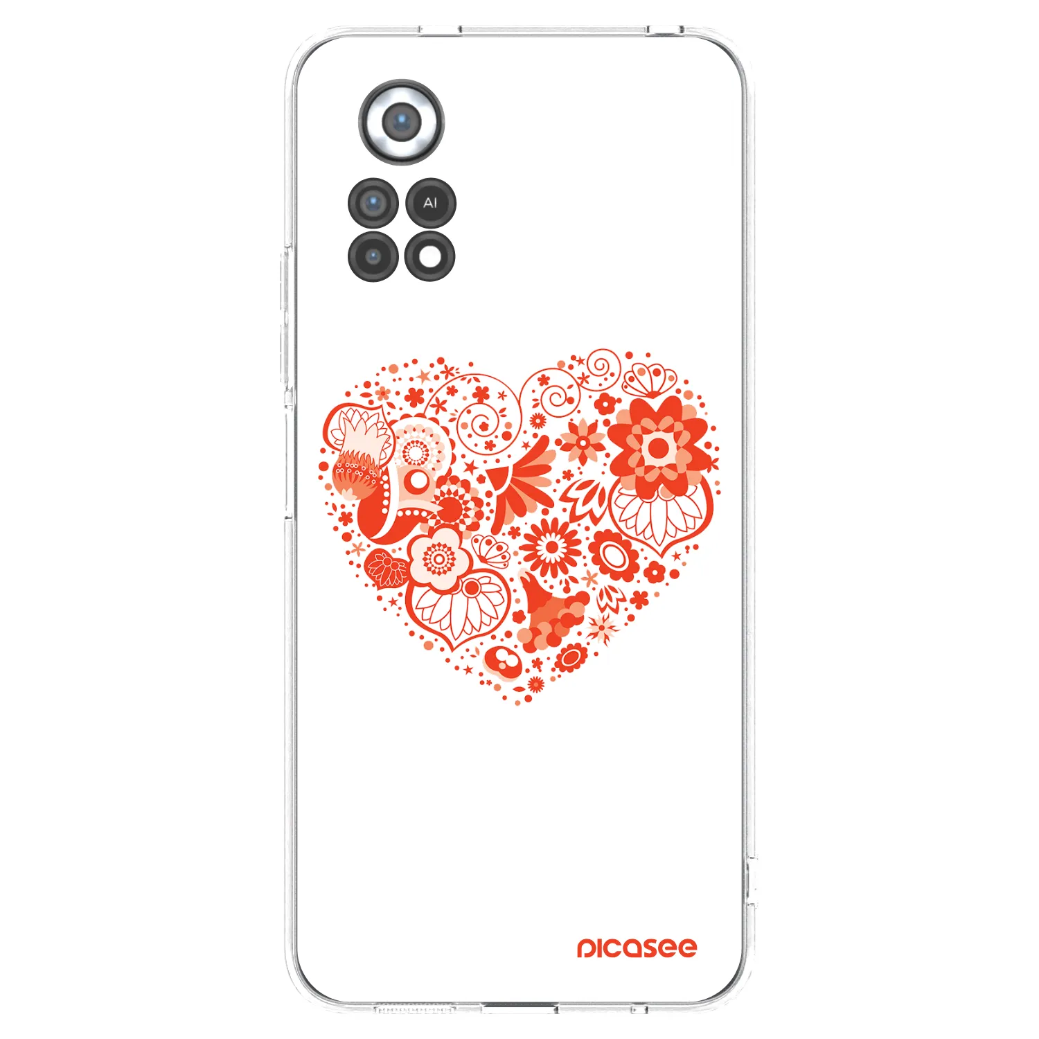 Picasee silikonowe przeźroczyste etui na Xiaomi Poco X4 Pro 5G - Big heart