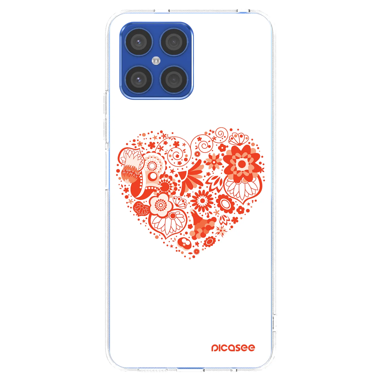 Picasee silikonowe przeźroczyste etui na Honor X8 4G - Big heart
