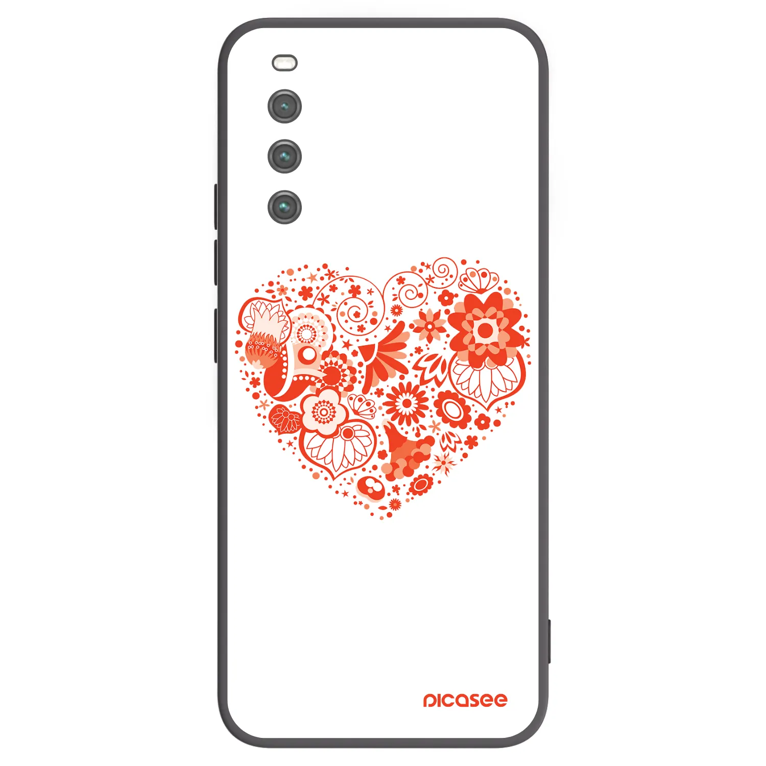 Picasee silikonowe czarne etui na Sony Xperia 10 IV 5G - Big heart