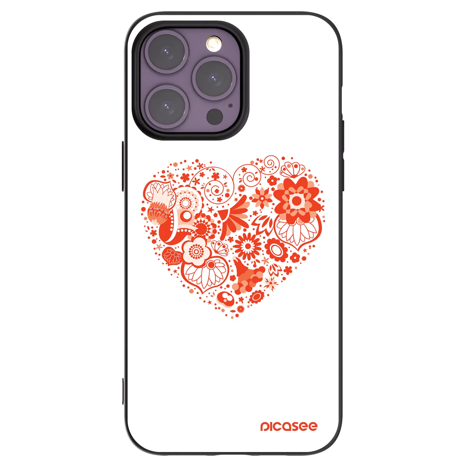 Picasee silikonowe czarne etui na Apple iPhone 14 Pro Max - Big heart