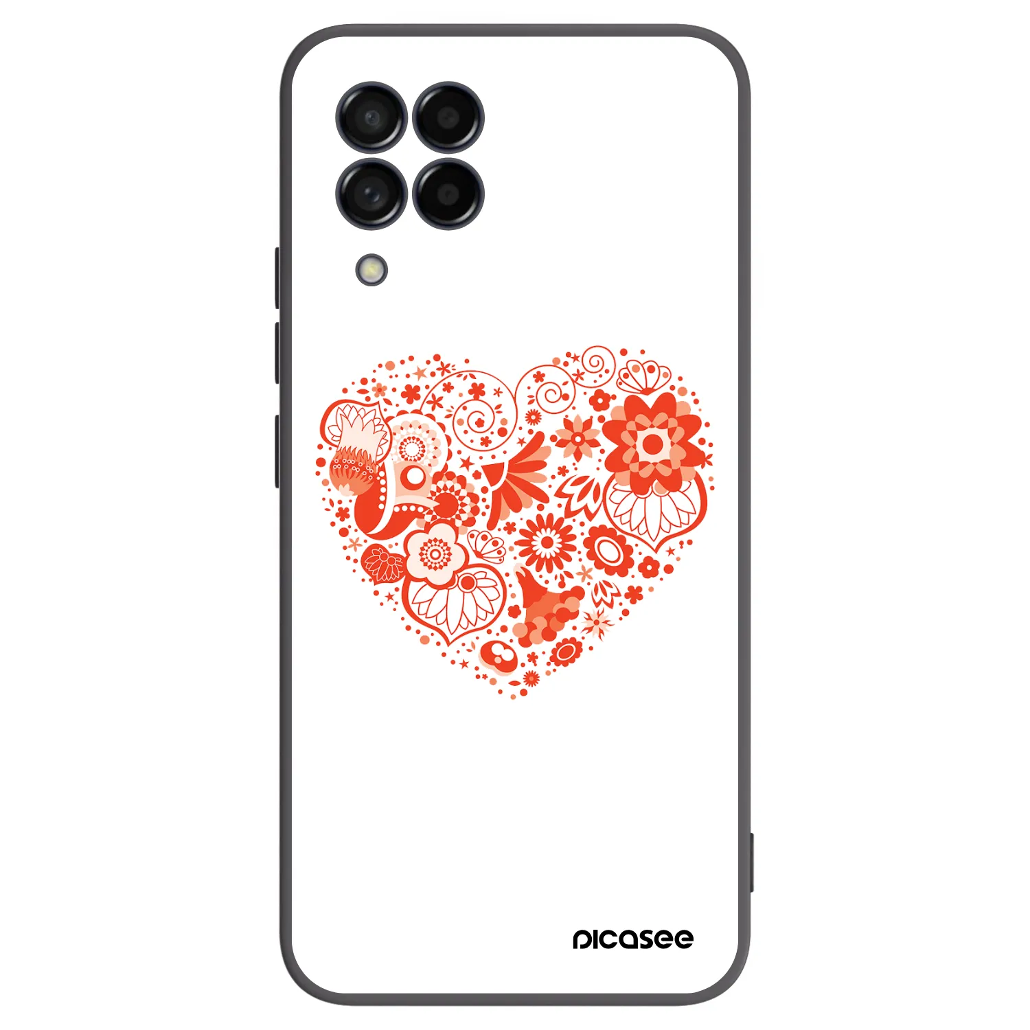 Picasee silikonowe czarne etui na Samsung Galaxy M53 5G - Big heart