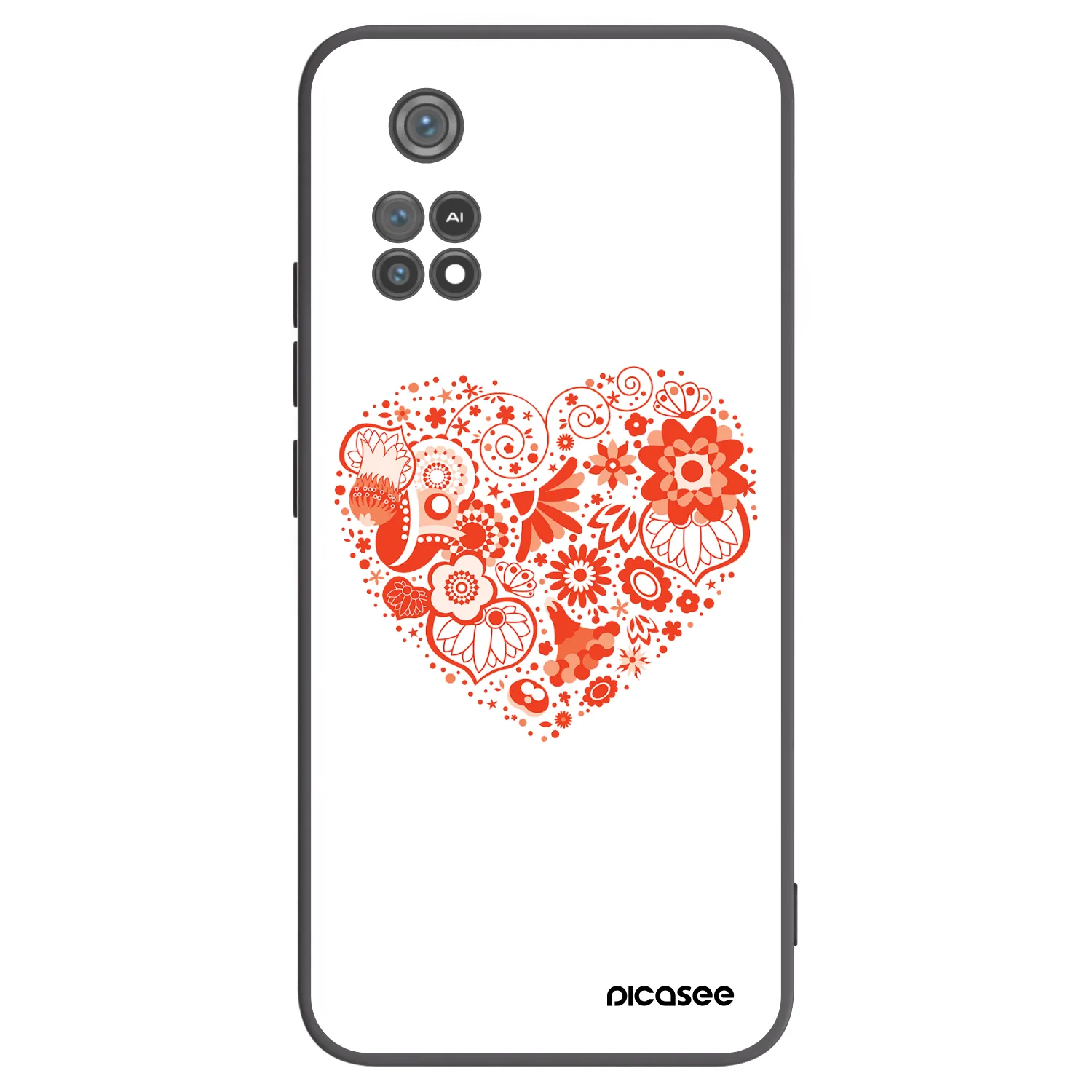 Picasee silikonowe czarne etui na Xiaomi Poco M4 Pro - Big heart