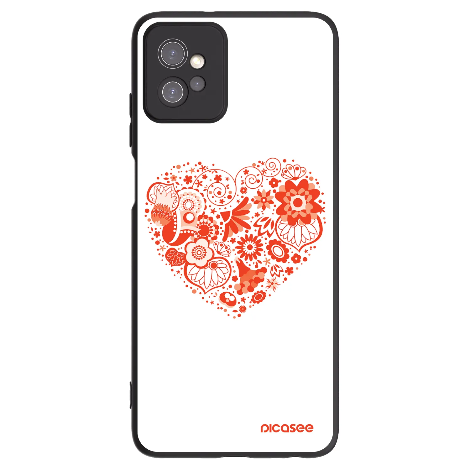 Picasee silikonowe czarne etui na Motorola Moto G32 - Big heart
