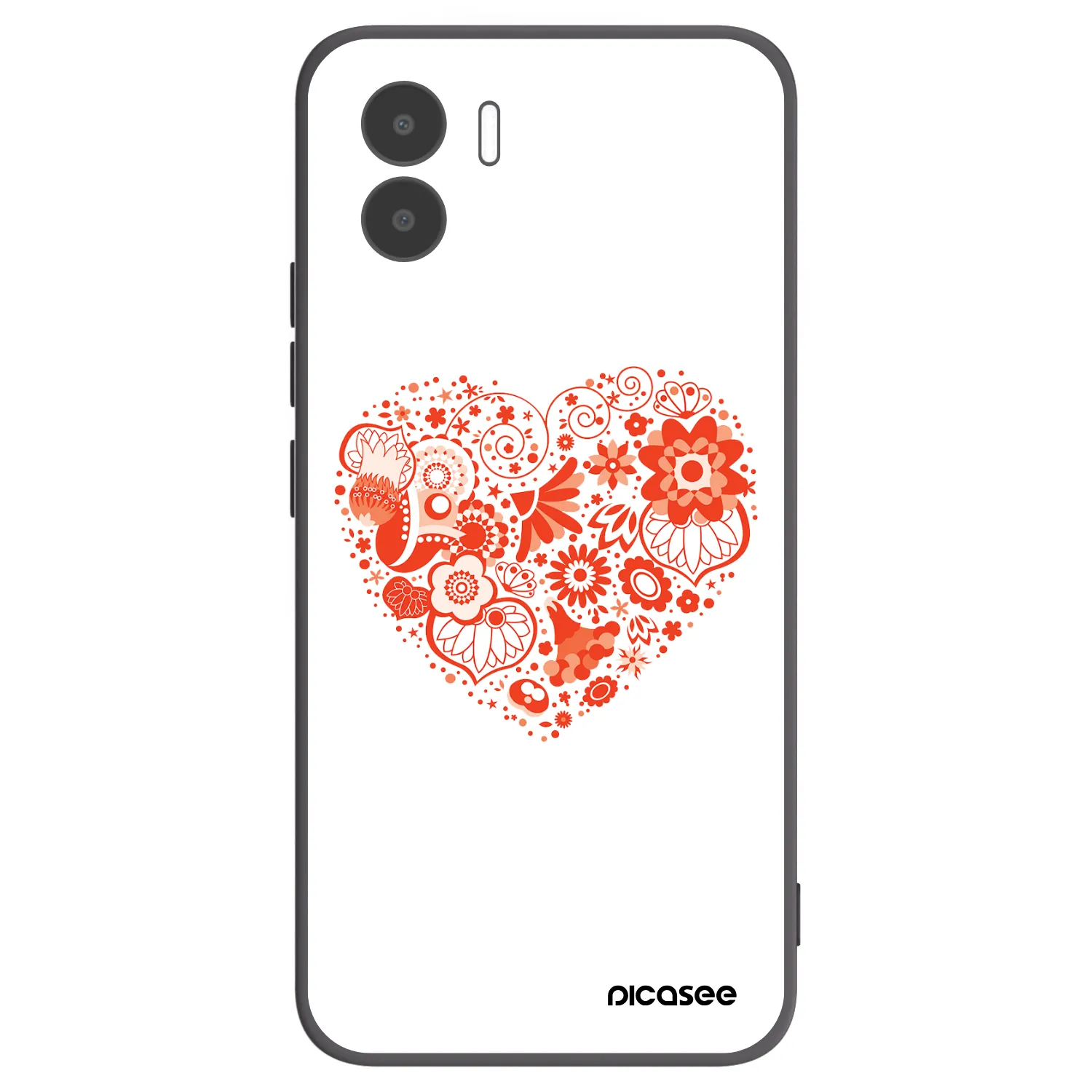 Picasee silikonowe czarne etui na Xiaomi Redmi A1 - Big heart