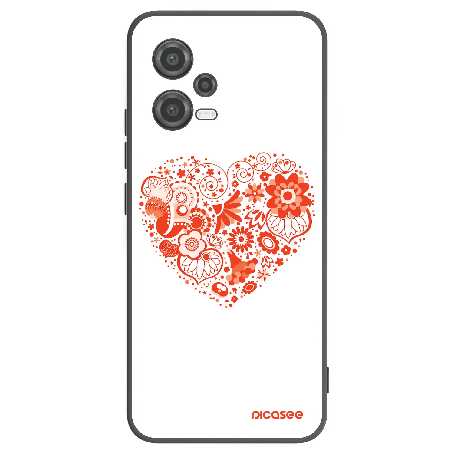 Picasee silikonowe czarne etui na Xiaomi Poco X5 - Big heart