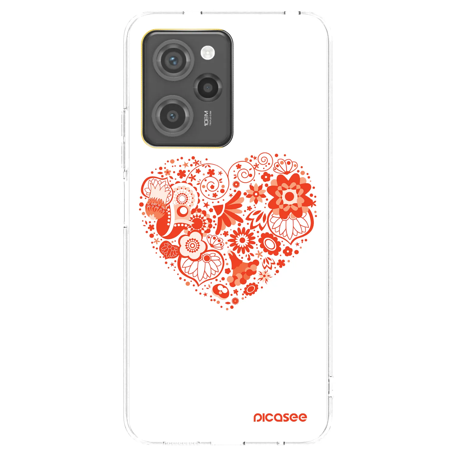 Picasee silikonowe czarne etui na Xiaomi Poco X5 Pro - Big heart