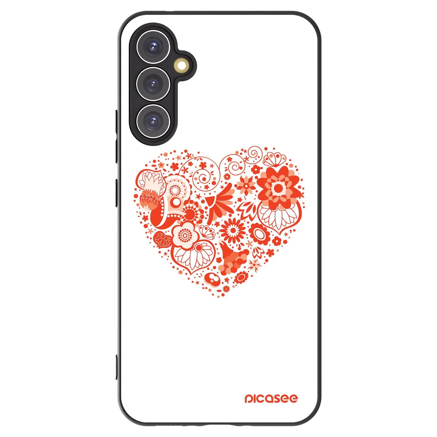 Picasee silikonowe czarne etui na Samsung Galaxy A34 5G A346B - Big heart