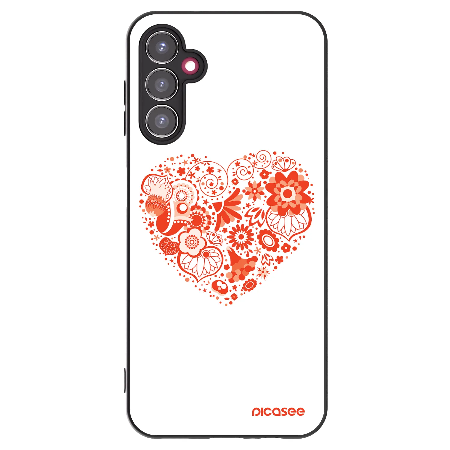 Picasee silikonowe czarne etui na Samsung Galaxy A14 4G A145R - Big heart
