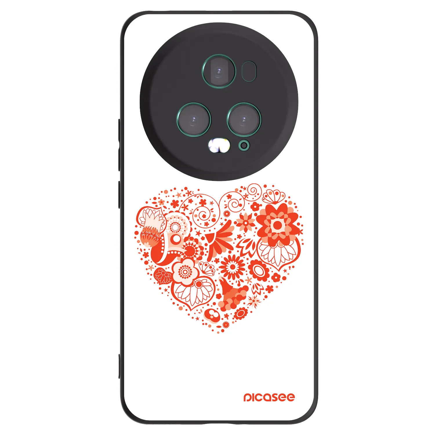 Picasee silikonowe czarne etui na Honor Magic5 Pro - Big heart