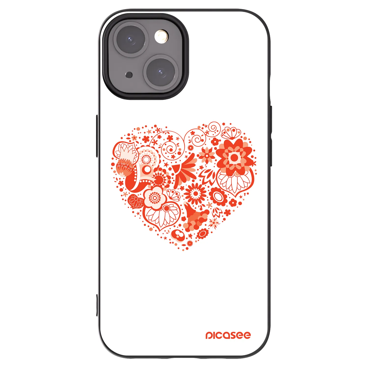 Picasee silikonowe czarne etui na Apple iPhone 15 - Big heart
