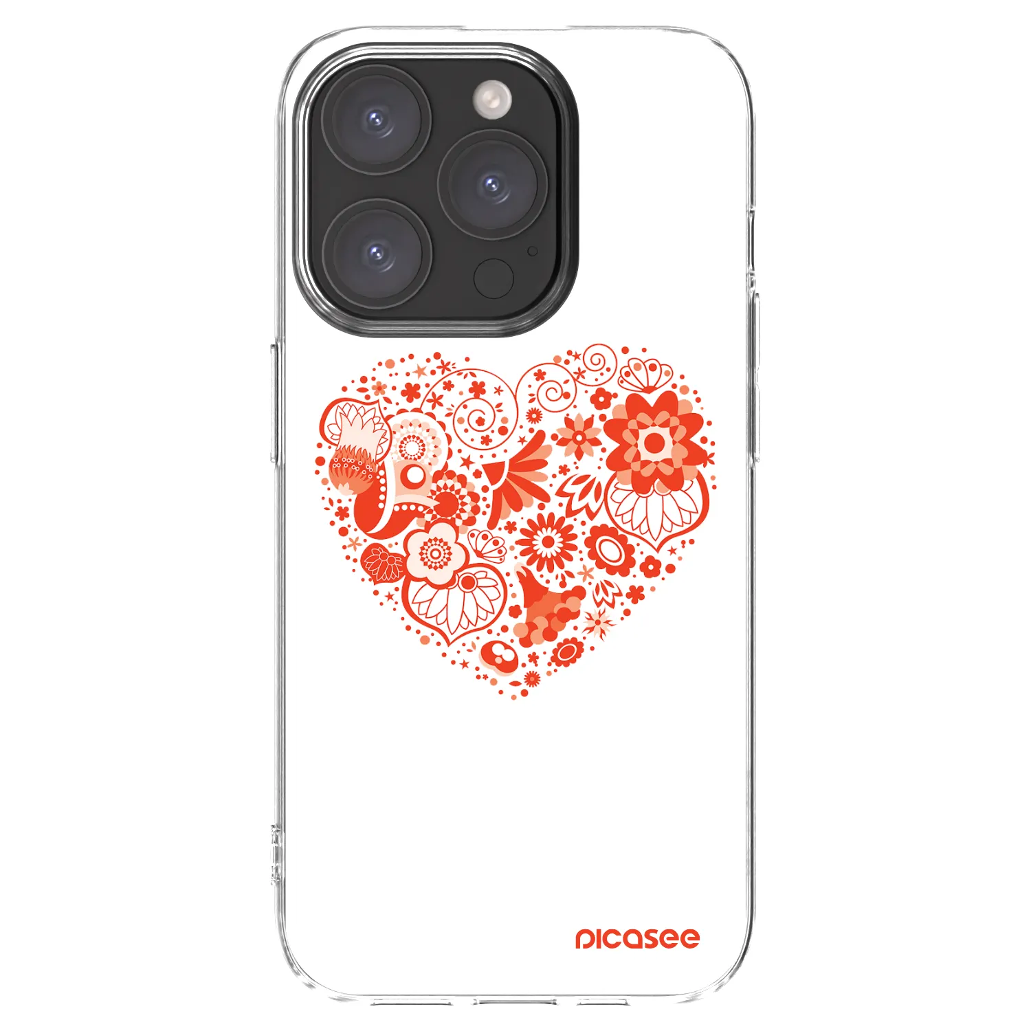 Picasee silikonowe przeźroczyste etui na Apple iPhone 15 Pro - Big heart