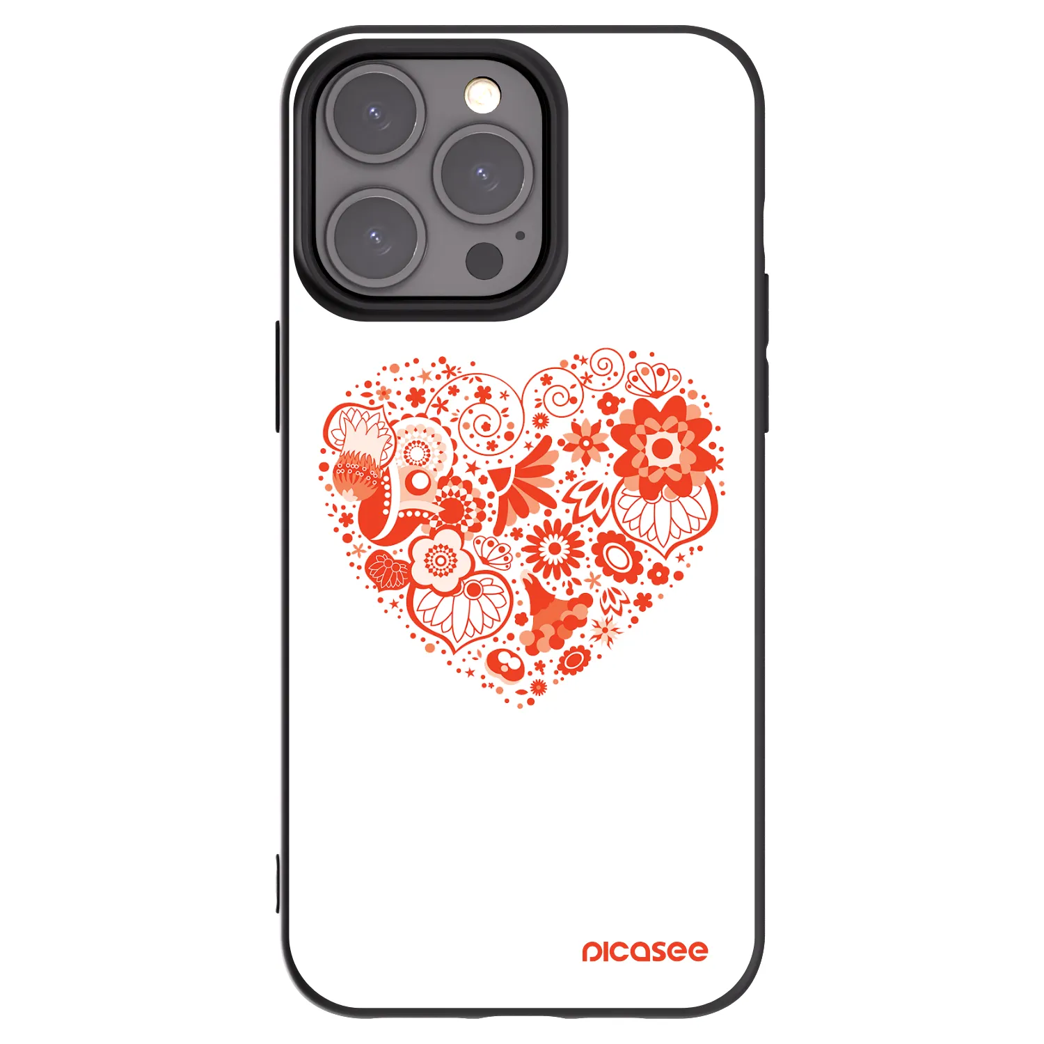 Picasee silikonowe czarne etui na Apple iPhone 15 Pro Max - Big heart