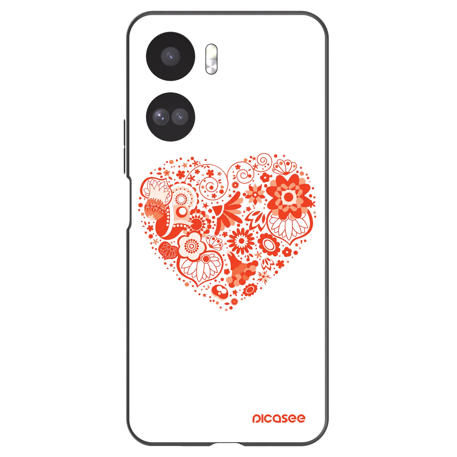 Picasee silikonowe czarne etui na Honor 90 Lite 5G - Big heart