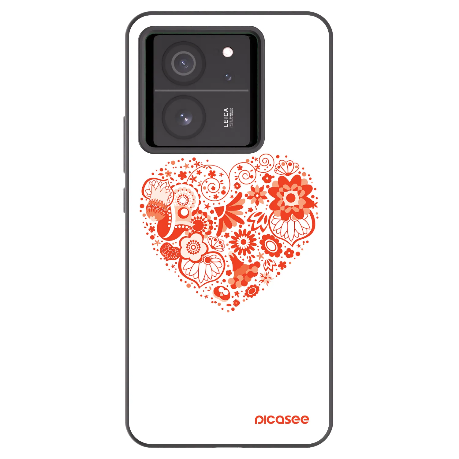 Picasee silikonowe czarne etui na Xiaomi 13T - Big heart