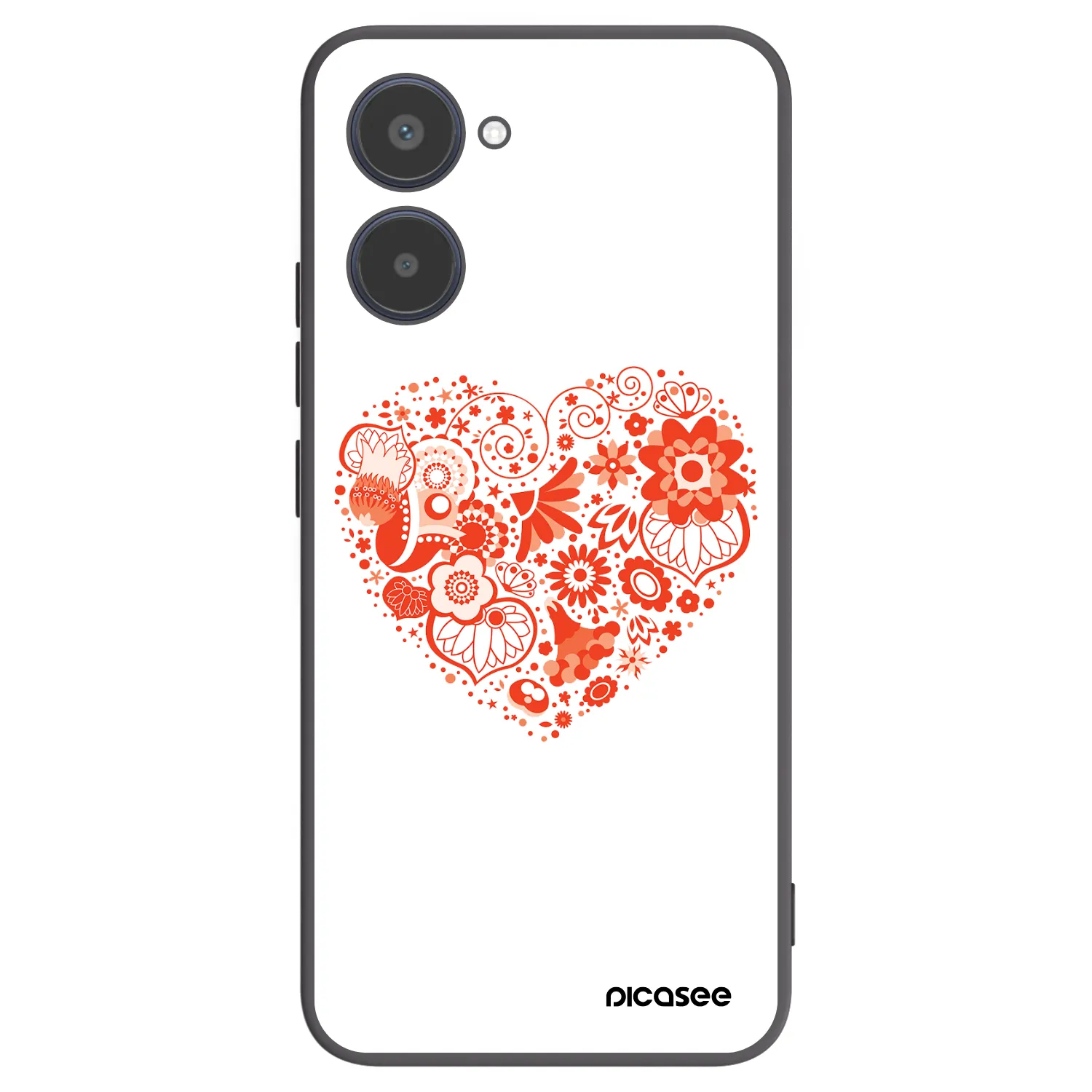 Picasee silikonowe czarne etui na Realme 10 4G - Big heart