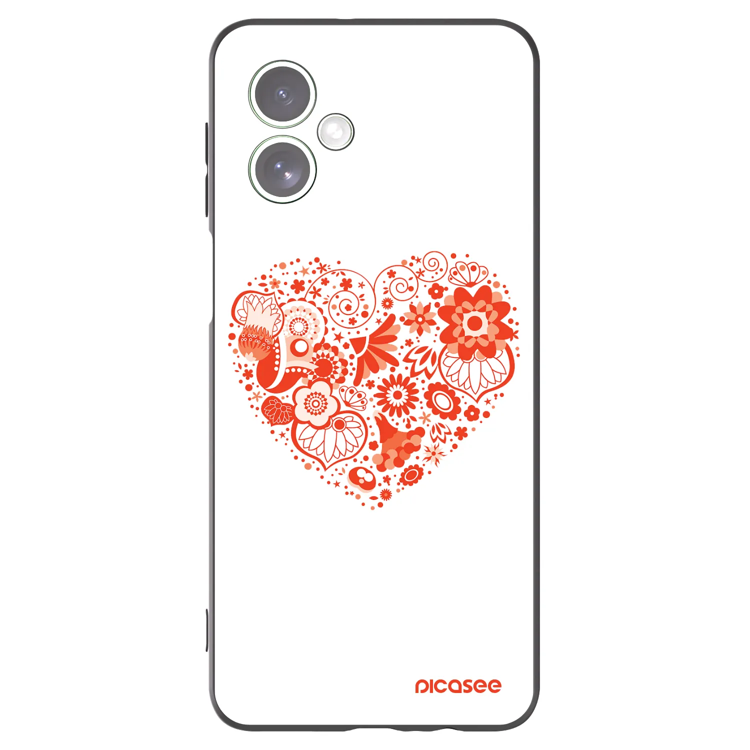 Picasee silikonowe czarne etui na Motorola Moto G54 5G - Big heart