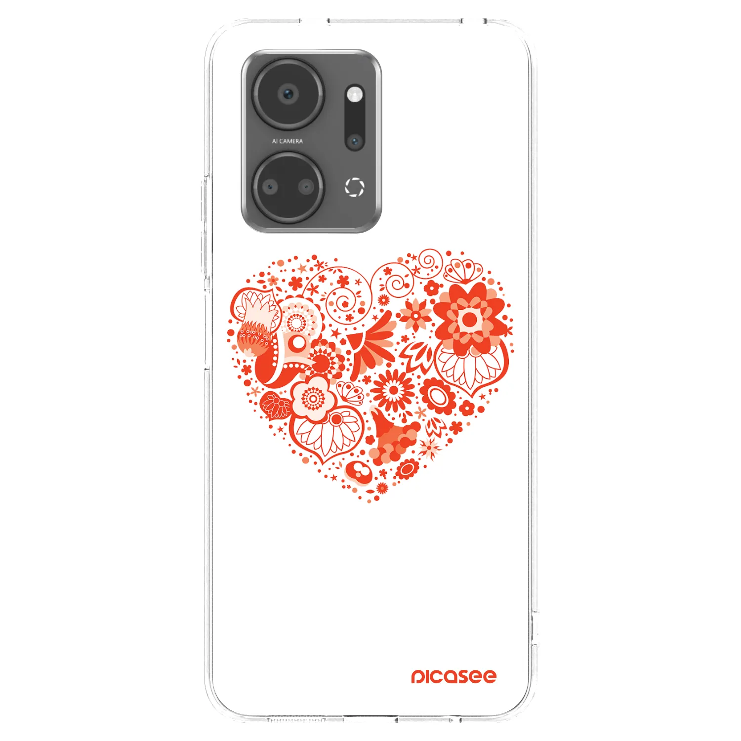 Picasee silikonowe przeźroczyste etui na Honor X7a - Big heart