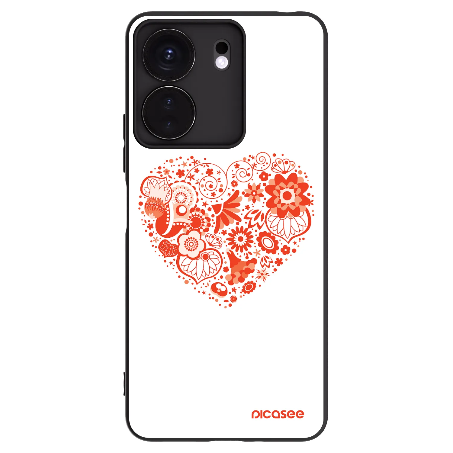 Picasee silikonowe czarne etui na Xiaomi Redmi 13C 4G - Big heart