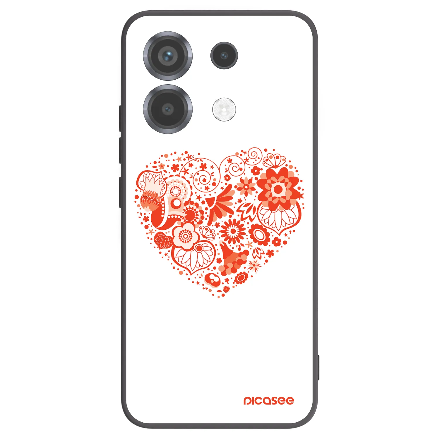 Picasee silikonowe czarne etui na Xiaomi Poco X6 - Big heart
