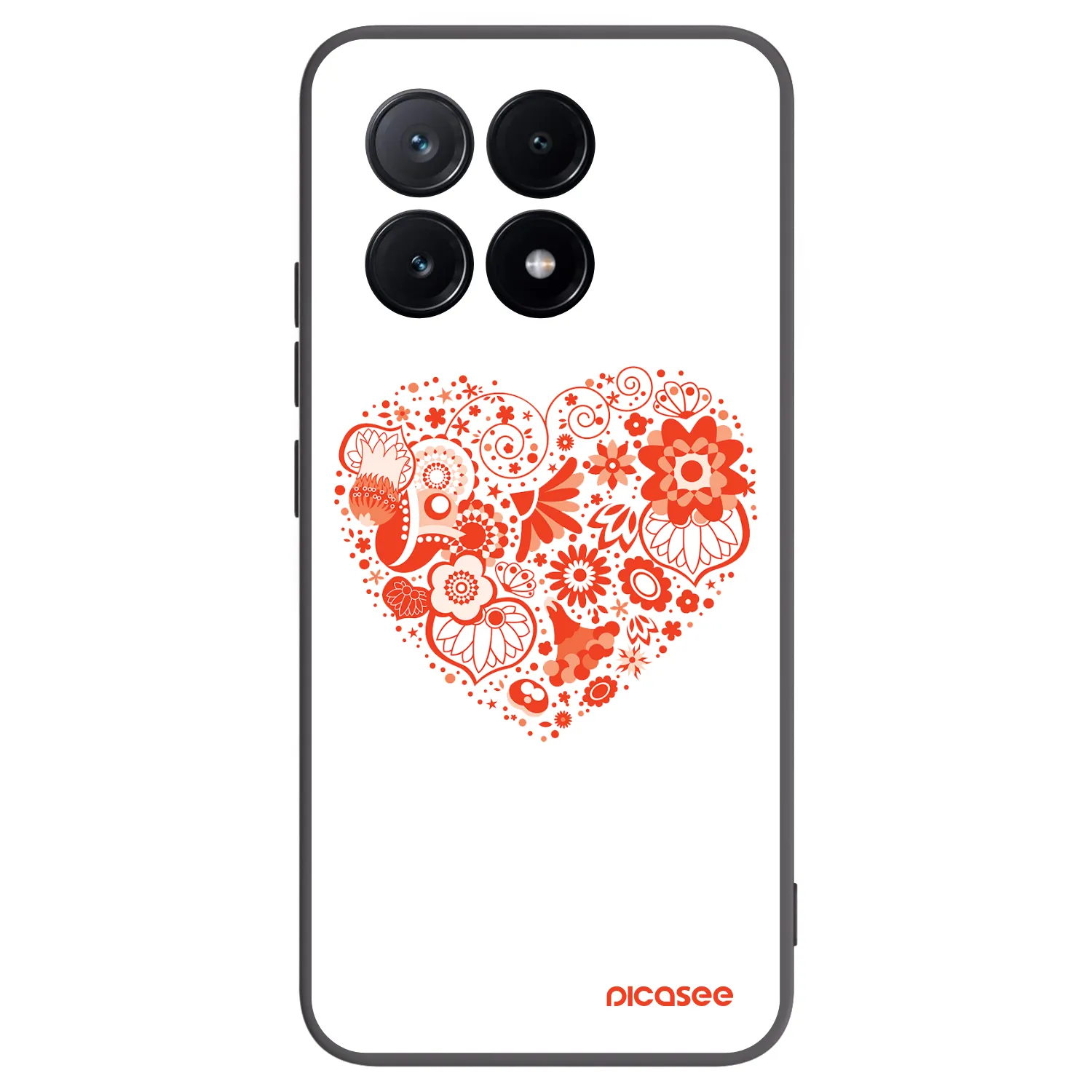 Picasee silikonowe czarne etui na Xiaomi Poco X6 Pro - Big heart