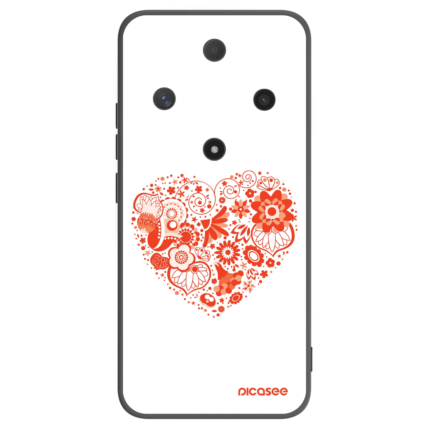 Picasee silikonowe czarne etui na Honor Magic6 Lite 5G - Big heart