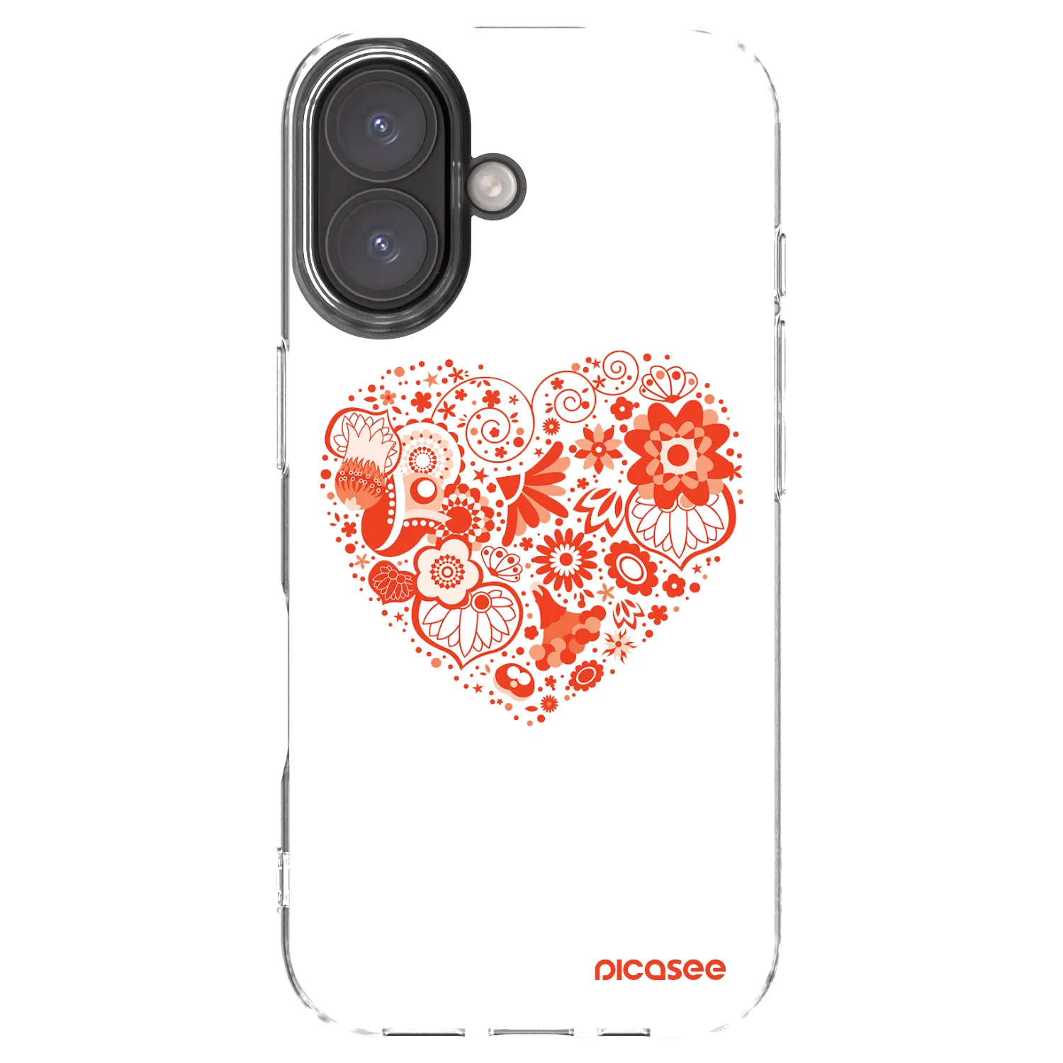 Picasee silikonowe przeźroczyste etui na Apple iPhone 16 - Big heart