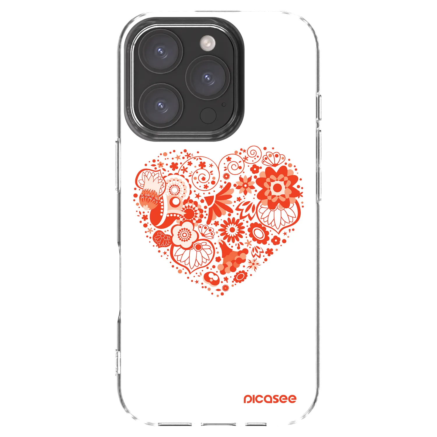 Picasee silikonowe przeźroczyste etui na Apple iPhone 16 Pro - Big heart