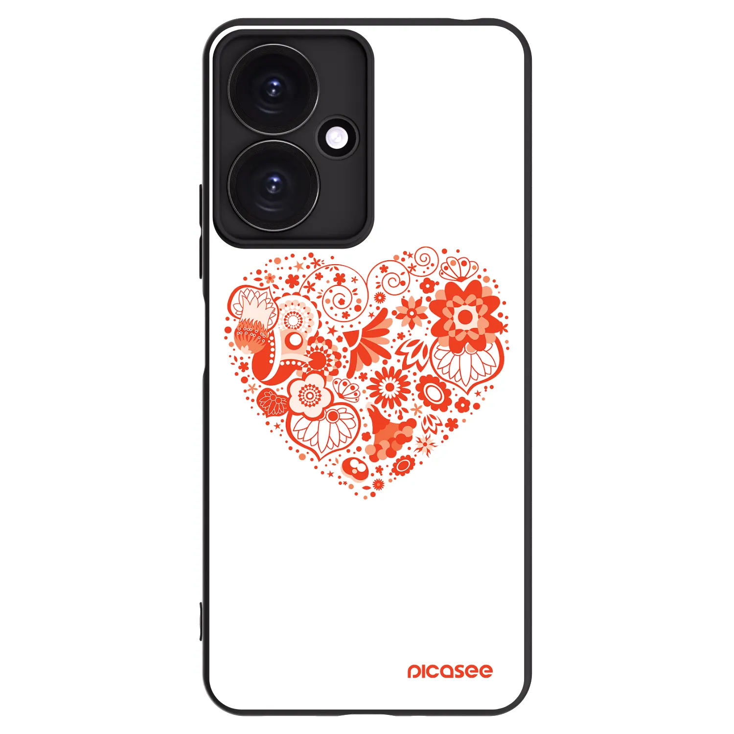 Picasee silikonowe czarne etui na Xiaomi Redmi 13C 5G - Big heart