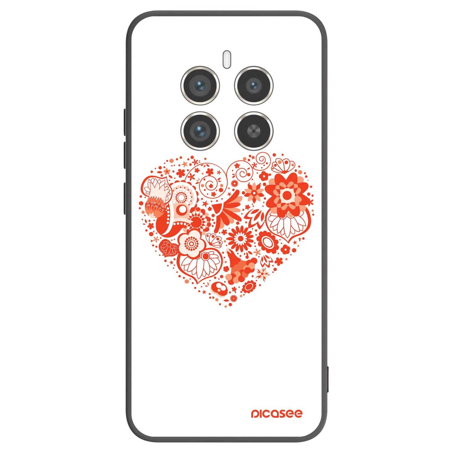 Picasee silikonowe czarne etui na Realme 12 Pro 5G - Big heart