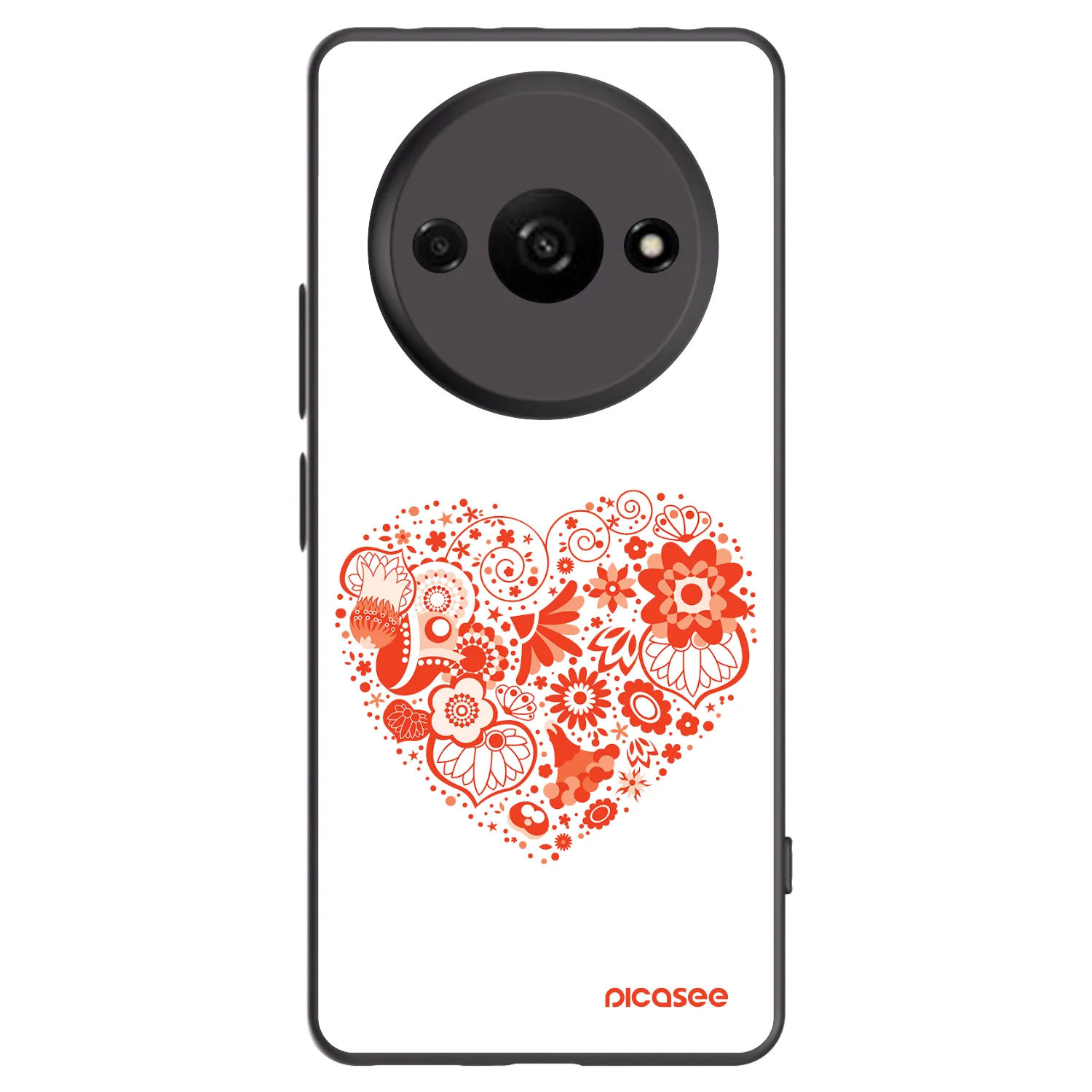 Picasee silikonowe czarne etui na Xiaomi Redmi A3 - Big heart